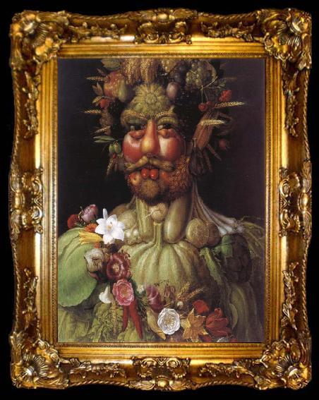 framed  Giuseppe Arcimboldo Emperor Rudolf II as a Vertumnus, ta009-2
